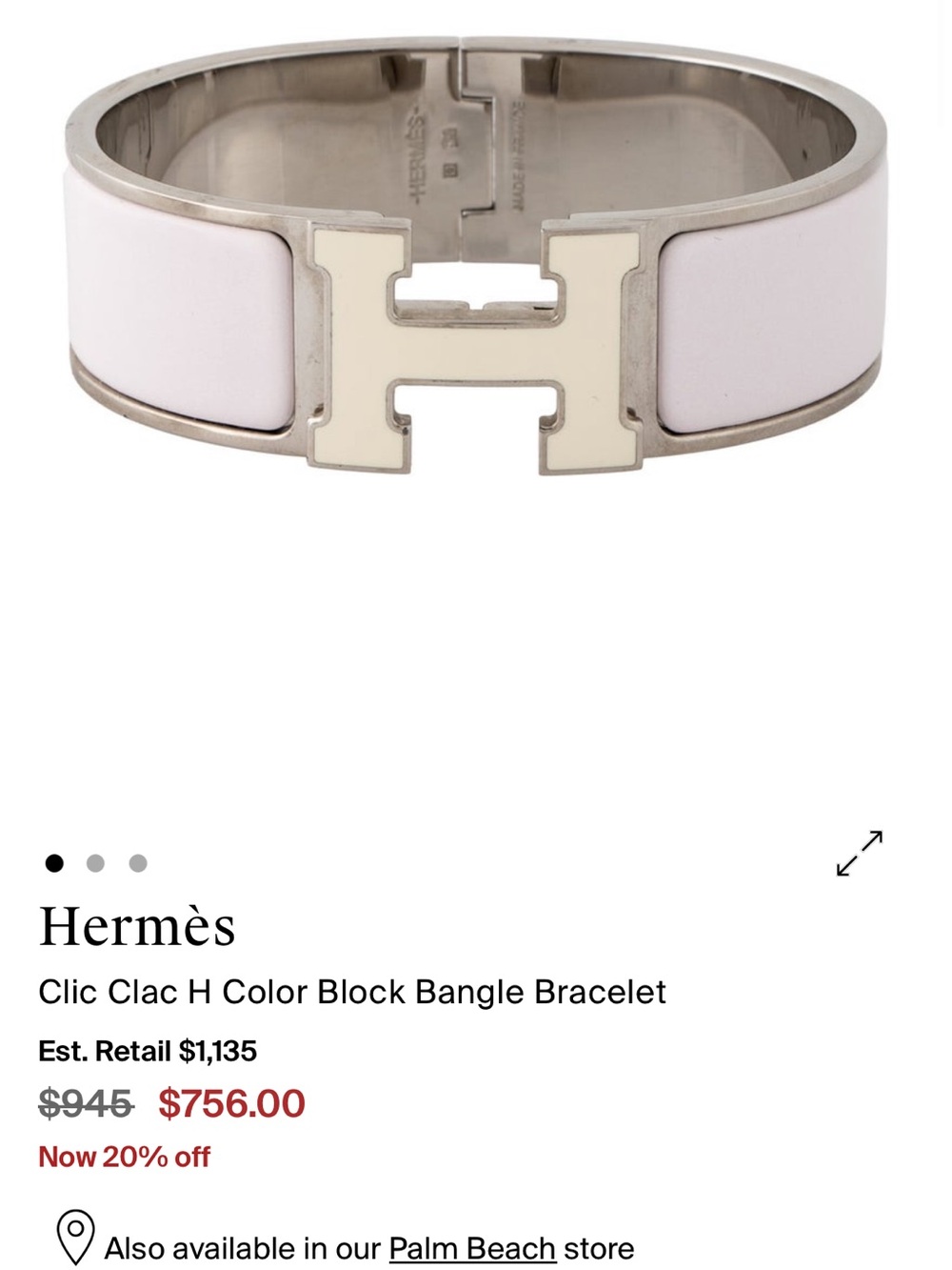Hermes White Enamel and Silver Clic H Bracelet - Picture 8 of 8